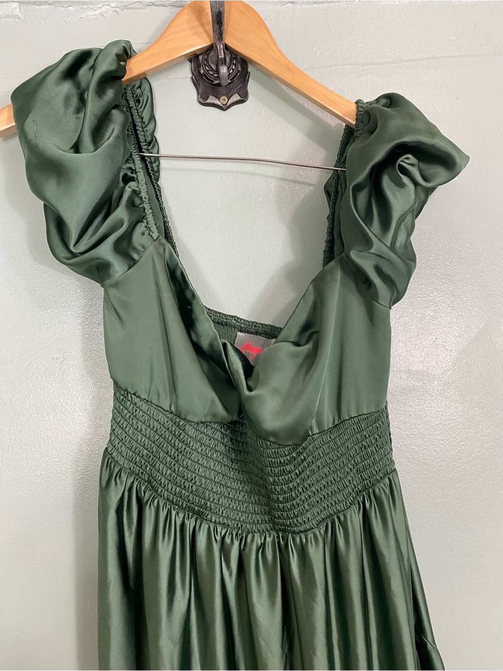 Free People Sundrenched Silky Maxi Dress Green Tiered Medium - Picture 4 of 14